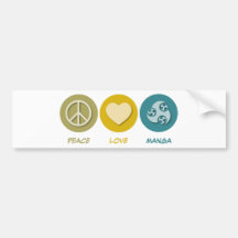 Peace Love Manga Bumper Stickers
