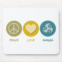 Peace Love Manga Mouse Pads