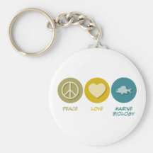 Peace Love Marine Biology Key Chains