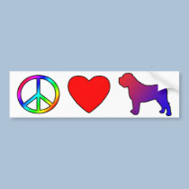 Peace Love Mastiffs bumper stickers