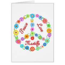 Peace Love Mastiffs Greeting Card