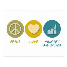 Peace Love Ministry and Church Administration Postcards
