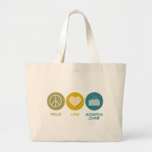 Peace Love Mountain Climb Tote Bag