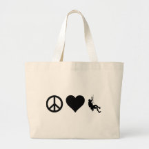 Peace Love Mountain Climbing Tote Bags