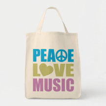 Peace Love Music Canvas Bag