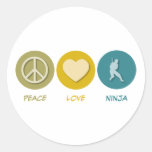 Peace Love Ninja Round Sticker