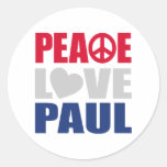 Peace Love Paul Round Sticker