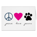 Peace Love Paws Greeting Cards