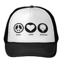 Peace Love Peacock Mesh Hat