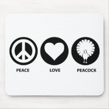 Peace Love Peacock Mouse Pad