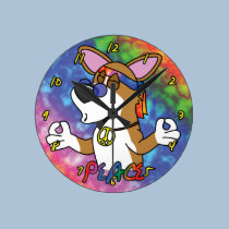 Peace Love Pembroke Welsh Corgi Clock wall clocks