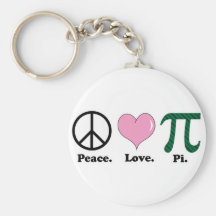peace love pi keychains