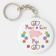 PEACE LOVE PIGS KEYCHAIN