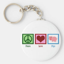 Peace Love Pigs Keychain