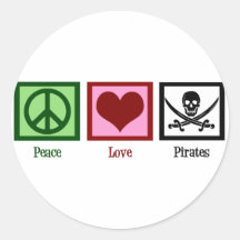 Peace Love Pirates Stickers