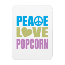 Peace Love Popcorn Magnets