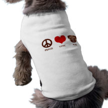 Peace Love Pug Dog T Shirt