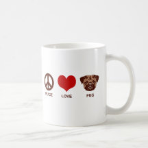 Peace Love Pug Mugs