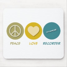 Peace Love Recorder Mouse Mats