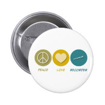 Peace Love Recorder Pins