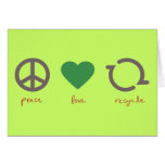 Peace Love Recycle Card