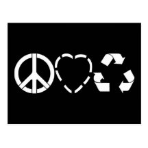 Peace Love Recycle Post Card