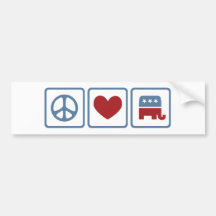 Peace Love Republicans Bumper Sticker