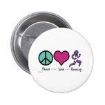 Peace Love Running Buttons