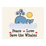 Peace Love Save The Whales Postcard