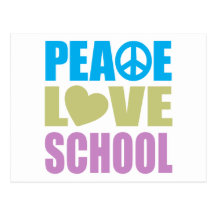 Peace Love School Post Card