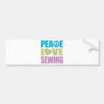 Peace Love Sewing Bumper Stickers