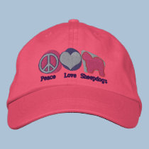 Peace Love Sheepdogs Embroidered Hat (Pretty) embroidered hats