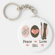 Peace Love Ski Key Chain
