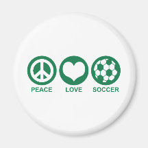 Peace Love Soccer Fridge Magnets