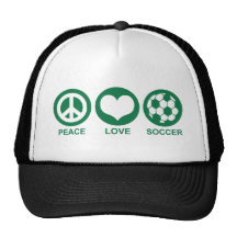 Peace Love Soccer Hats