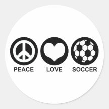 Peace Love Soccer Stickers