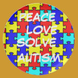 Peace, Love, Solve Autism Plate plates