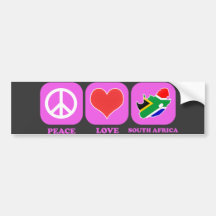Peace Love South Africa Bumper Stickers