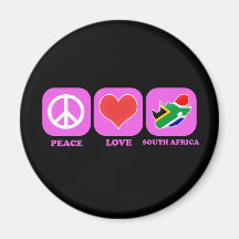 Peace Love South Africa Fridge Magnet