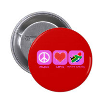 Peace Love South Africa Pinback Button