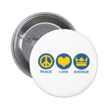 Peace Love Sverige Pins