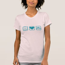 Peace, Love, Swim-Blue T-shirts