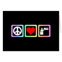 peace love teach greeting card