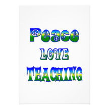 Peace Love Teaching Personalized Invitation