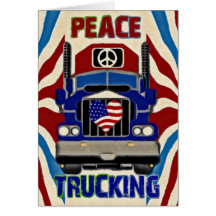 Peace Love Trucking Greeting Cards