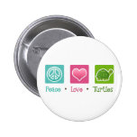 Peace Love Turtles Pinback Buttons