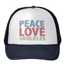 Peace Love Ukuleles Trucker Hats