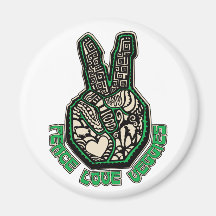 Peace Love Veggies Refrigerator Magnets