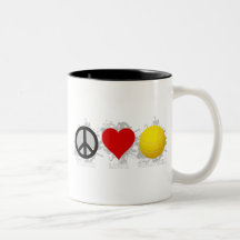 Peace Love Volleyball  Emblem 2 Mugs