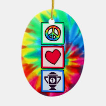 Peace, Love, Winning Christmas Ornament